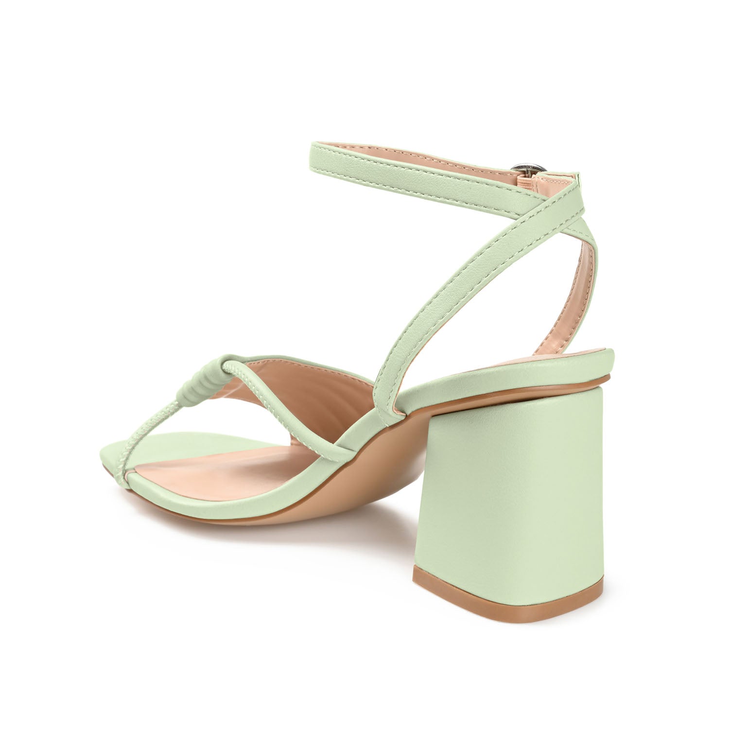 SHILLO STRAPPY BLOCK HEELS IN VEGAN LEATHER - Green