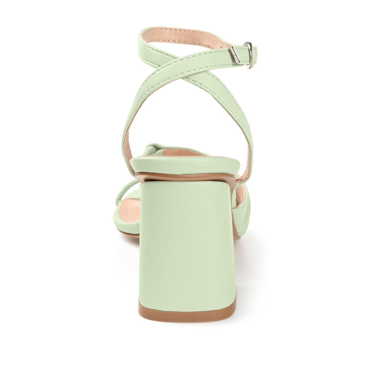 SHILLO STRAPPY BLOCK HEELS IN VEGAN LEATHER - Green