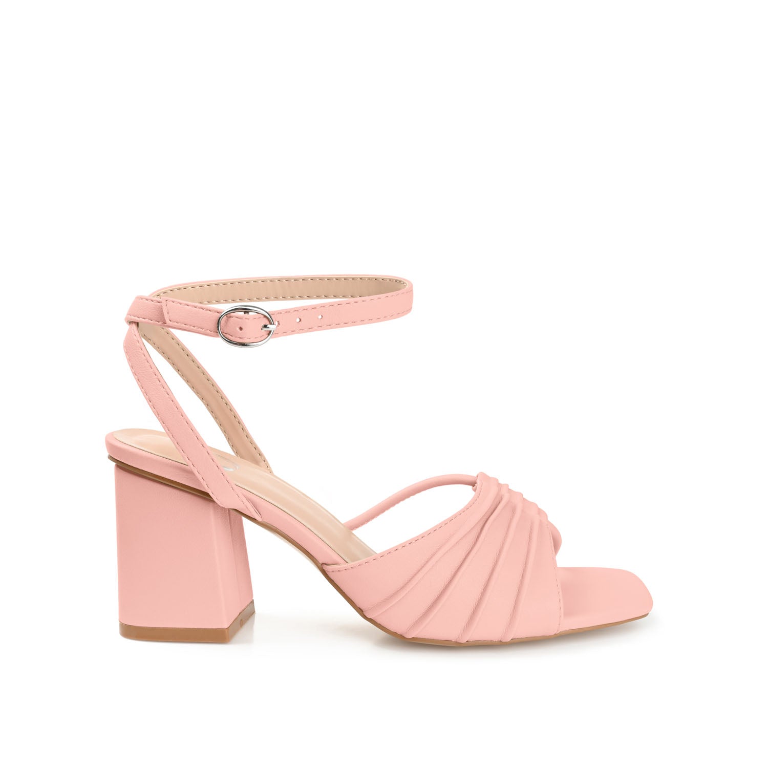 SHILLO STRAPPY BLOCK HEELS IN VEGAN LEATHER - Rose