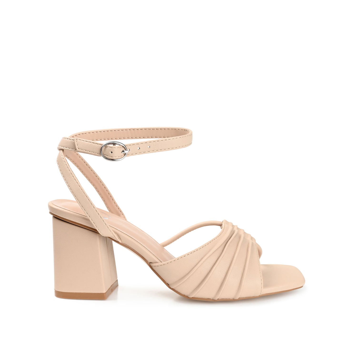 SHILLO STRAPPY BLOCK HEELS IN VEGAN LEATHER - Taupe