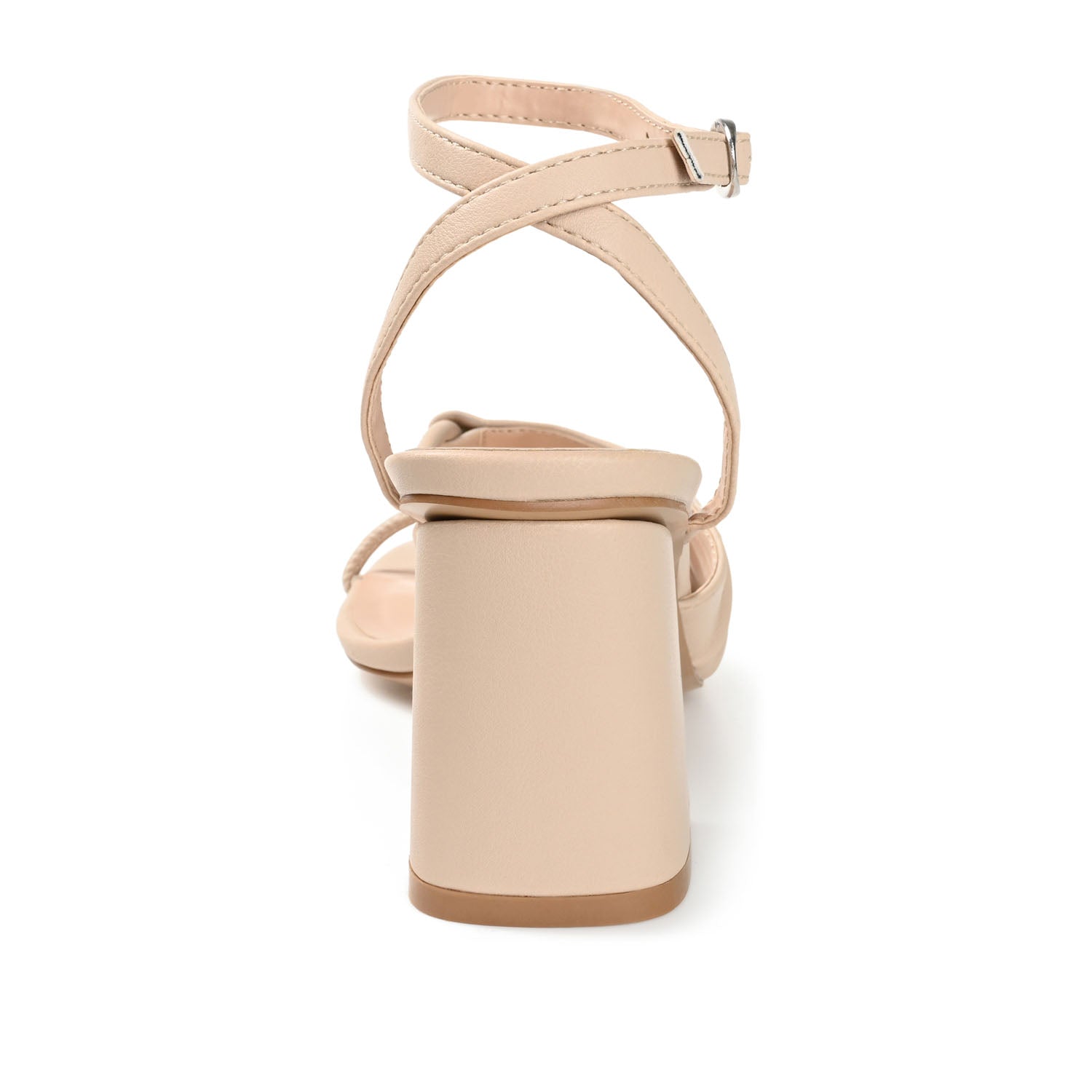 SHILLO STRAPPY BLOCK HEELS IN VEGAN LEATHER - Taupe