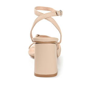 SHILLO STRAPPY BLOCK HEELS IN VEGAN LEATHER - Taupe