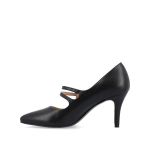 SIDNEY STILETTO PUMP HEELS IN VEGAN LEATHER - Black