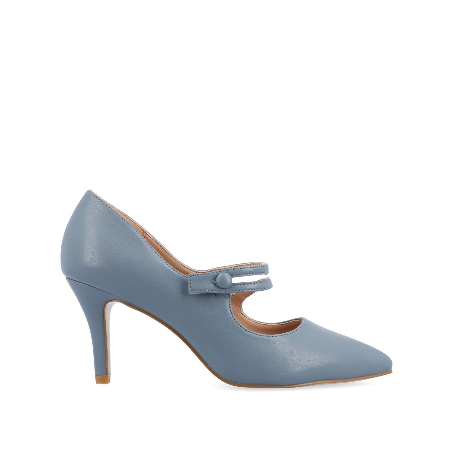 SIDNEY STILETTO PUMP HEELS IN VEGAN LEATHER - Blue