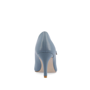 SIDNEY STILETTO PUMP HEELS IN VEGAN LEATHER - Blue