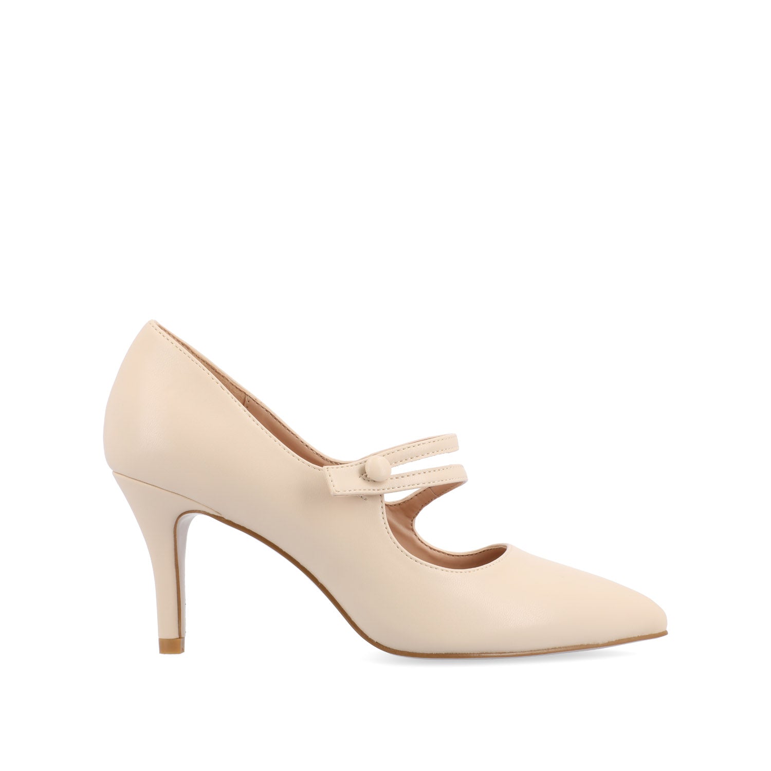 SIDNEY STILETTO PUMP HEELS IN VEGAN LEATHER - Ivory