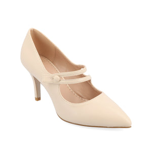 SIDNEY STILETTO PUMP HEELS IN VEGAN LEATHER - Ivory