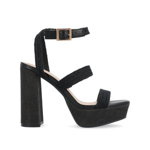 SIENNE HEELED SANDALS IN ROPE - Black