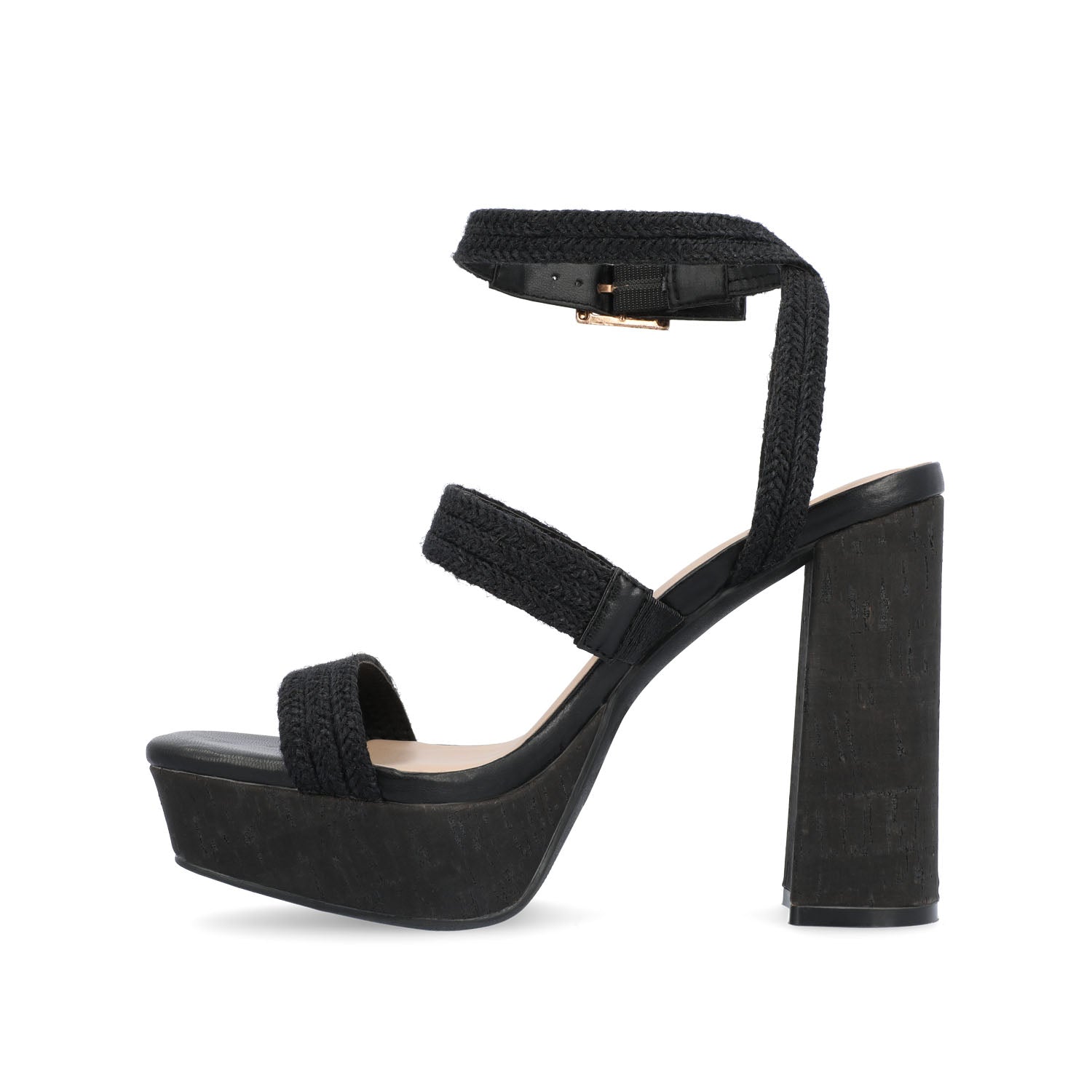 SIENNE HEELED SANDALS IN ROPE - Black