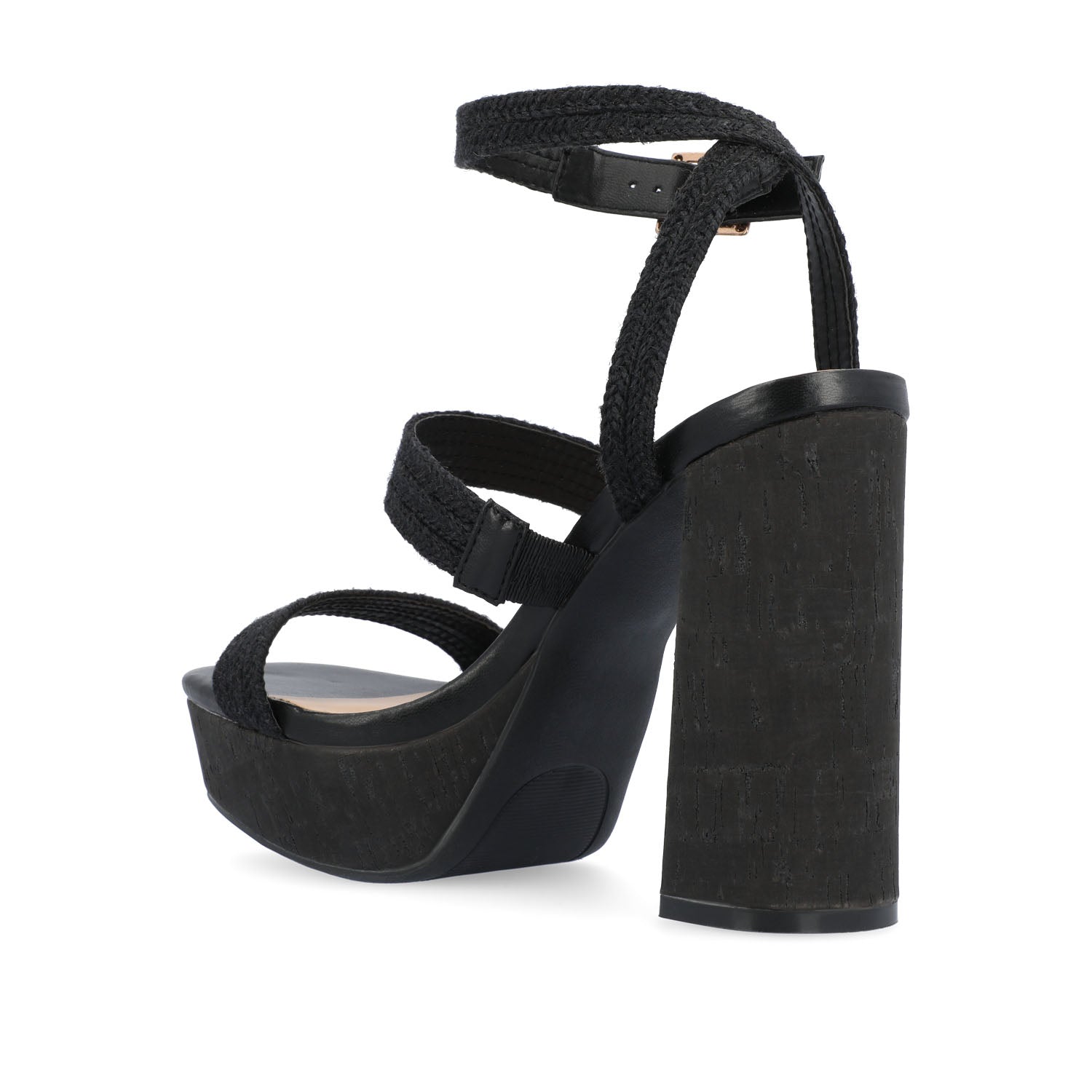 SIENNE HEELED SANDALS IN ROPE - Black