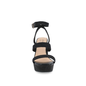 SIENNE HEELED SANDALS IN ROPE - Black