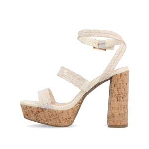 SIENNE HEELED SANDALS IN ROPE - Ivory
