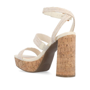 SIENNE HEELED SANDALS IN ROPE - Ivory