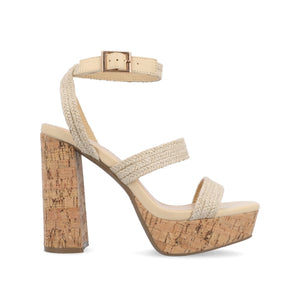 SIENNE HEELED SANDALS IN ROPE - Natural
