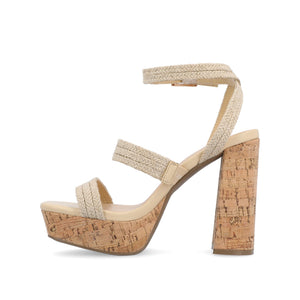 SIENNE HEELED SANDALS IN ROPE - Natural