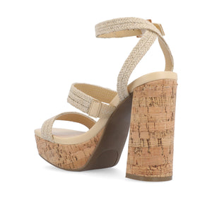 SIENNE HEELED SANDALS IN ROPE - Natural