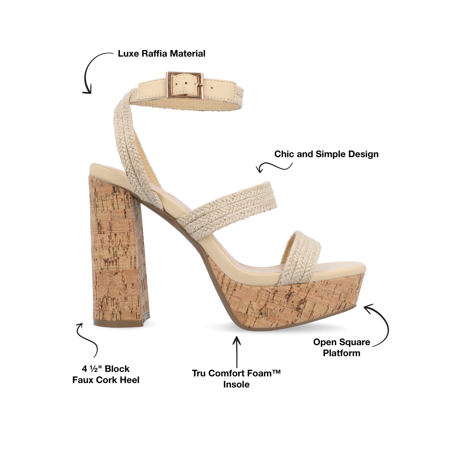 SIENNE HEELED SANDALS IN ROPE - Natural
