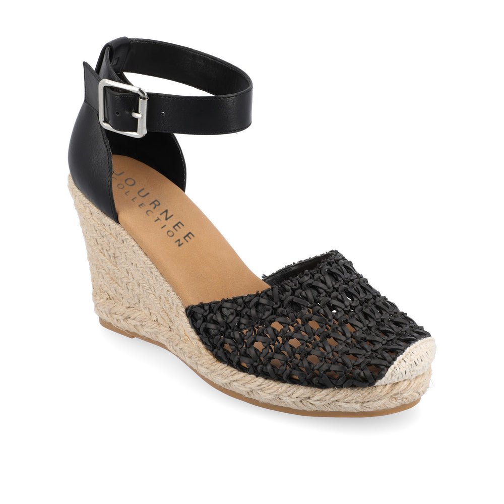 SIERRA WEDGE SANDALS IN FAUX LEATHER