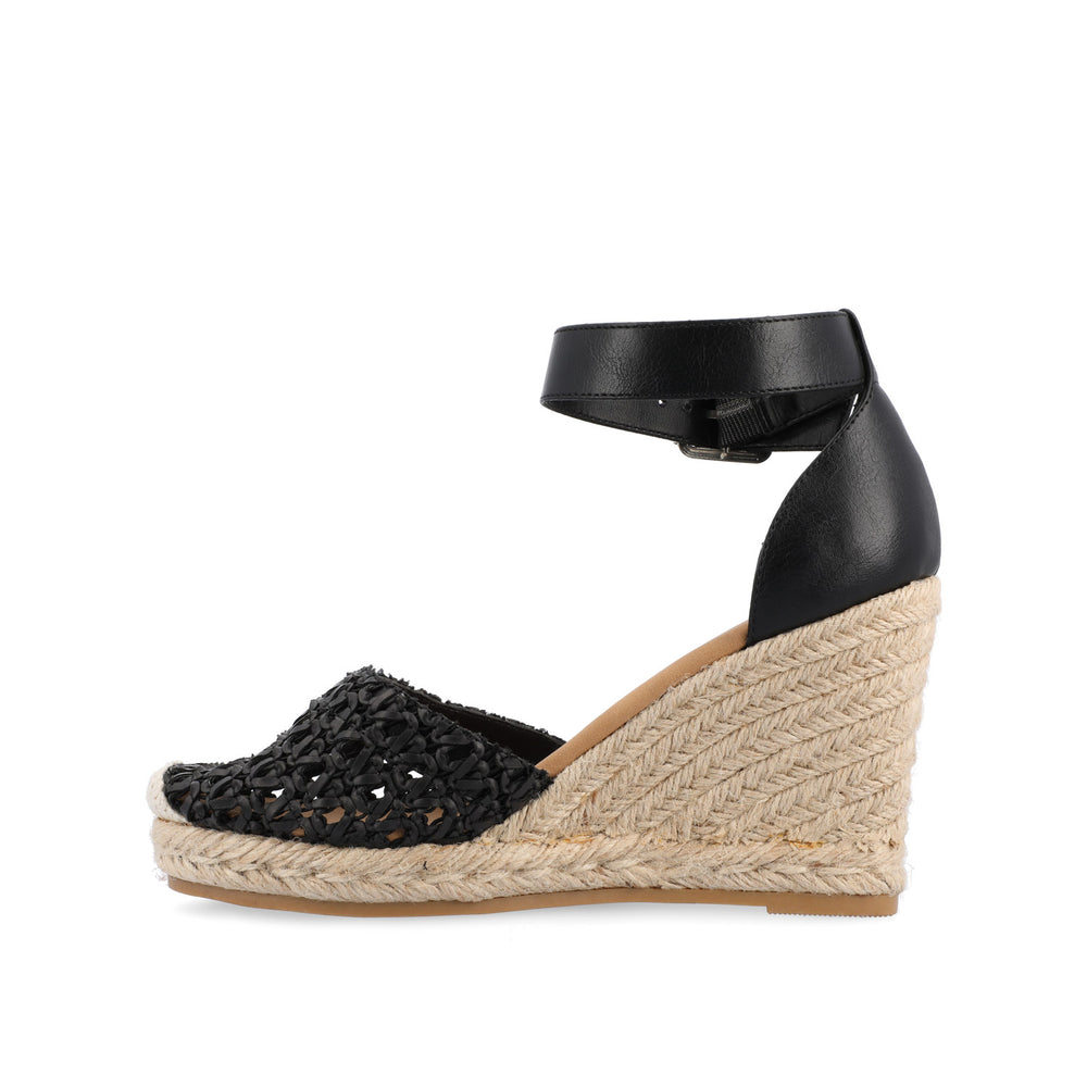 SIERRA WEDGE SANDALS IN FAUX LEATHER