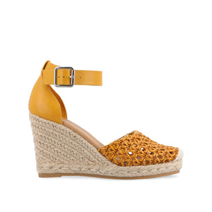 SIERRA WEDGE SANDALS IN VEGAN LEATHER - Mustard1 PU