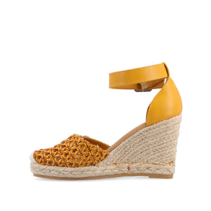 SIERRA WEDGE SANDALS IN VEGAN LEATHER - Mustard1 PU