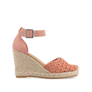 SIERRA WEDGE SANDALS IN VEGAN LEATHER - Coral