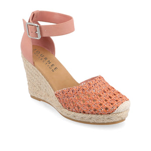 SIERRA WEDGE SANDALS IN VEGAN LEATHER - Coral