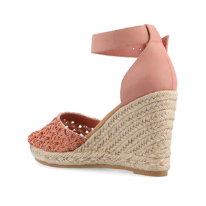 SIERRA WEDGE SANDALS IN VEGAN LEATHER - Coral