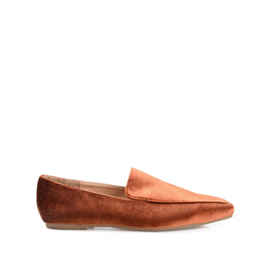 SILAS SQUARE TOE LOAFER IN VELVET - Brown