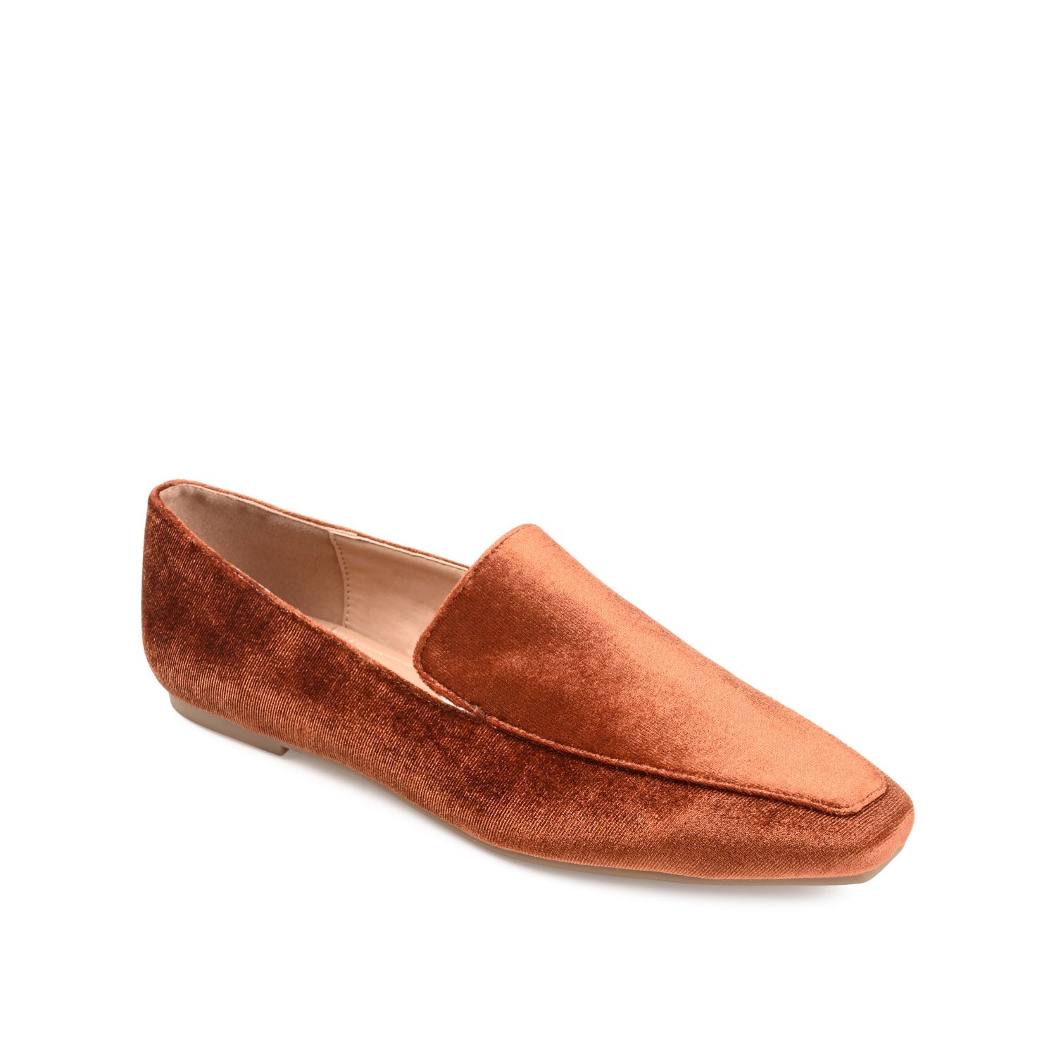 SILAS SQUARE TOE LOAFER IN VELVET - Brown