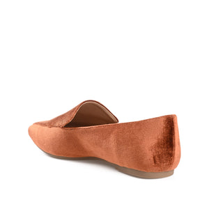 SILAS SQUARE TOE LOAFER IN VELVET - Brown