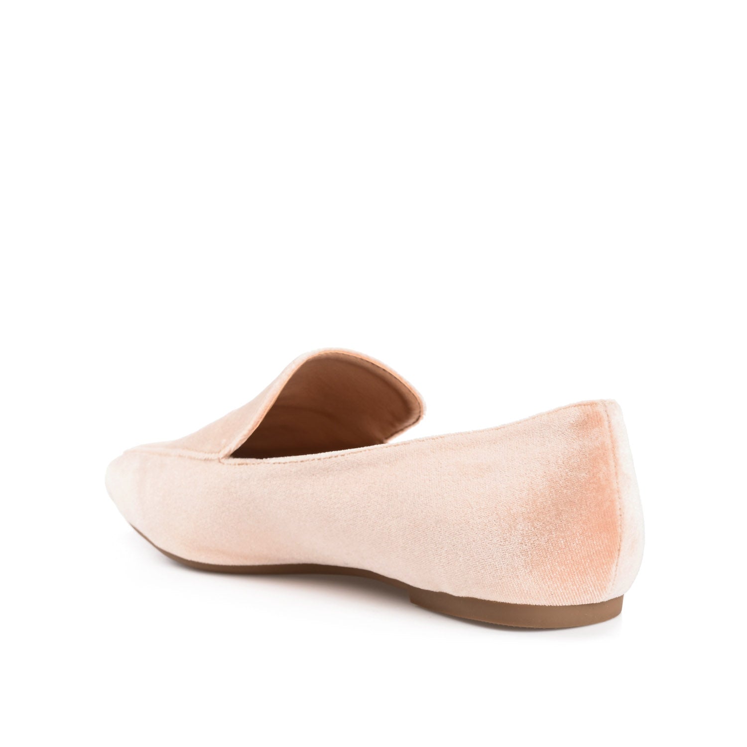 SILAS SQUARE TOE LOAFER IN VELVET - Nude