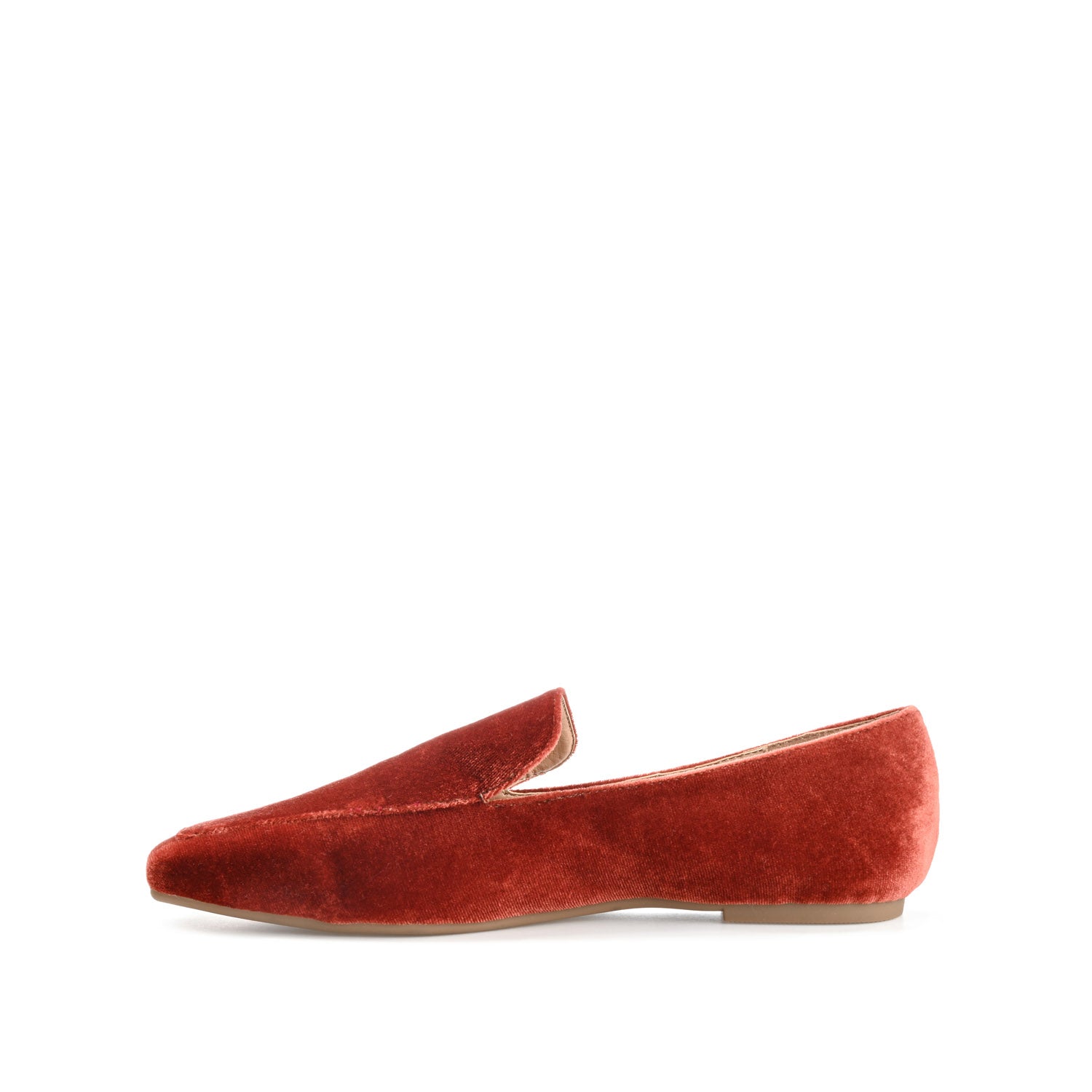 SILAS SQUARE TOE LOAFER IN VELVET - Rust