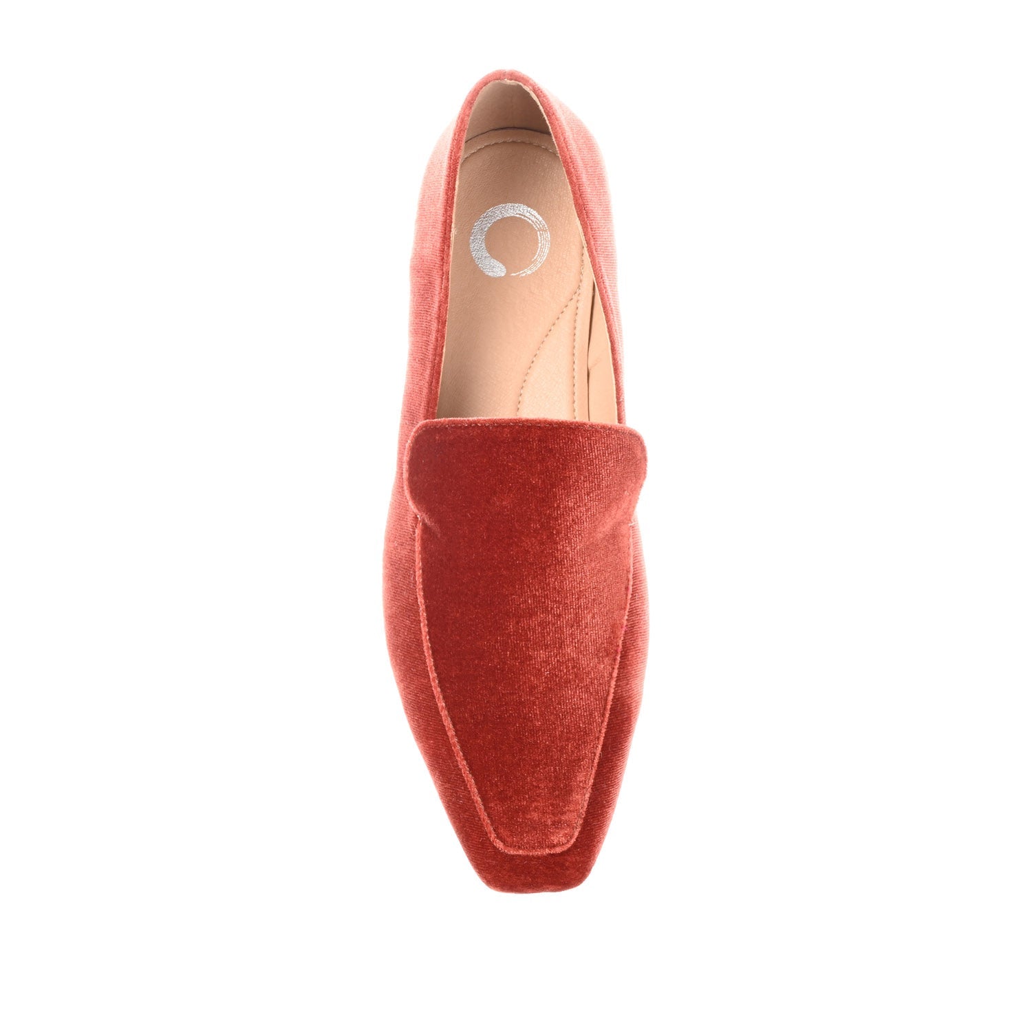 SILAS SQUARE TOE LOAFER IN VELVET - Rust