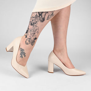 SIMONNE WARM SHADE PUMP HEELS IN NARROW - Cream