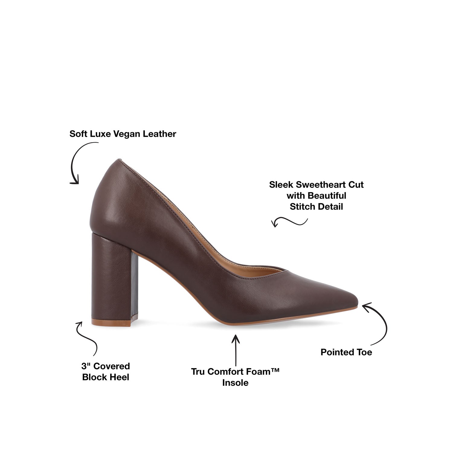 SIMONNE COOL SHADE PUMP HEELS IN WIDE - Mahogany