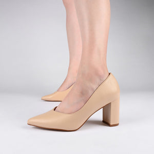 SIMONNE WARM SHADE PUMP HEELS IN NARROW - Shell