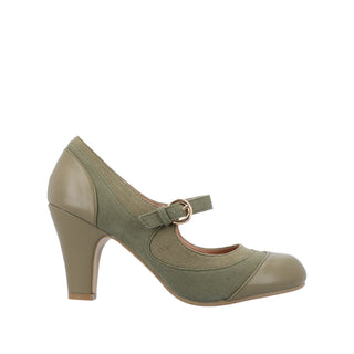 SIRI MARY JANE PUMP HEELS IN FAUX & TWEED