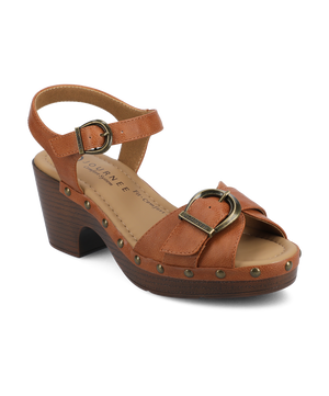 SISILIA CLOG SANDALS - Cognac