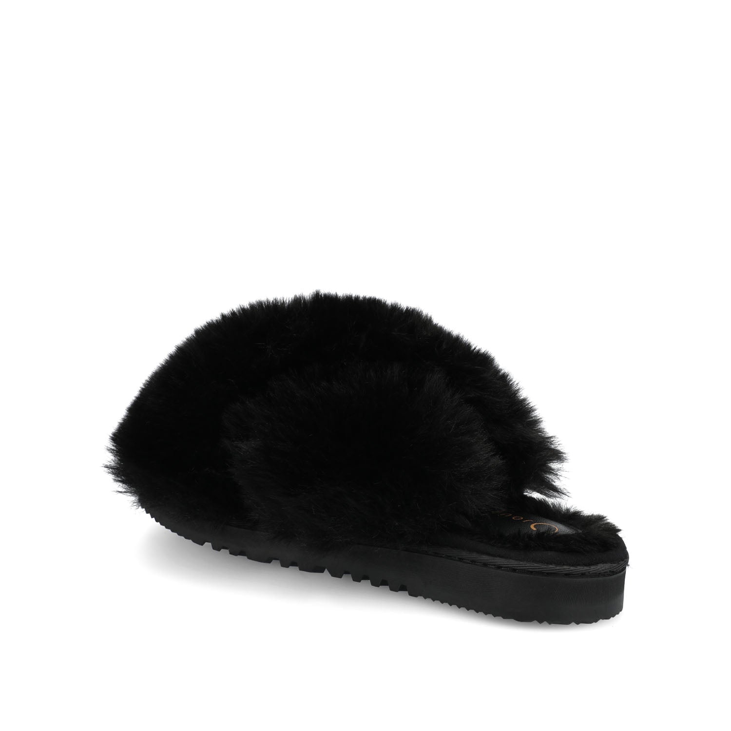 SKYLAH SLIPPERS IN FAUX FUR - Black Faux Fur