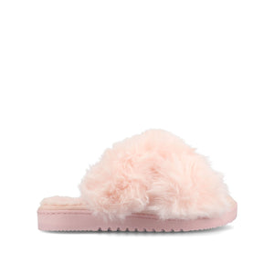 SKYLAH SLIPPERS IN FAUX FUR - Pink Faux Fur