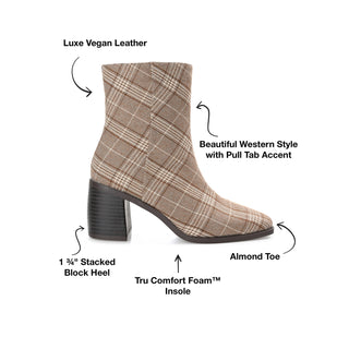 SLOANN HEELED BOOTIES IN FABRIC