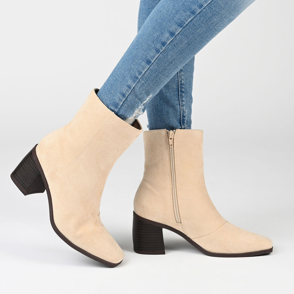 SLOANN HEELED BOOTIES IN FABRIC