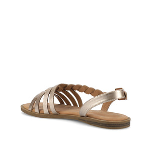 SOLAY MULTI STRAP SANDALS IN VEGAN LEATHER - Champagne
