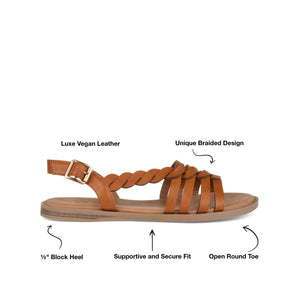 SOLAY MULTI STRAP SANDALS IN VEGAN LEATHER - Tan