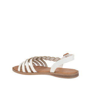 SOLAY MULTI STRAP SANDALS IN VEGAN LEATHER - White