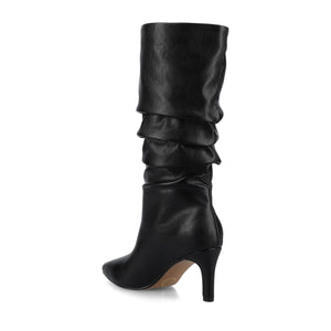 SONNET SLOUCHY BOOTS IN EXTRA WIDE CALF - Black Pebble