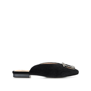 SONNIA DRESSY MULE FLATS IN VELVET - Black