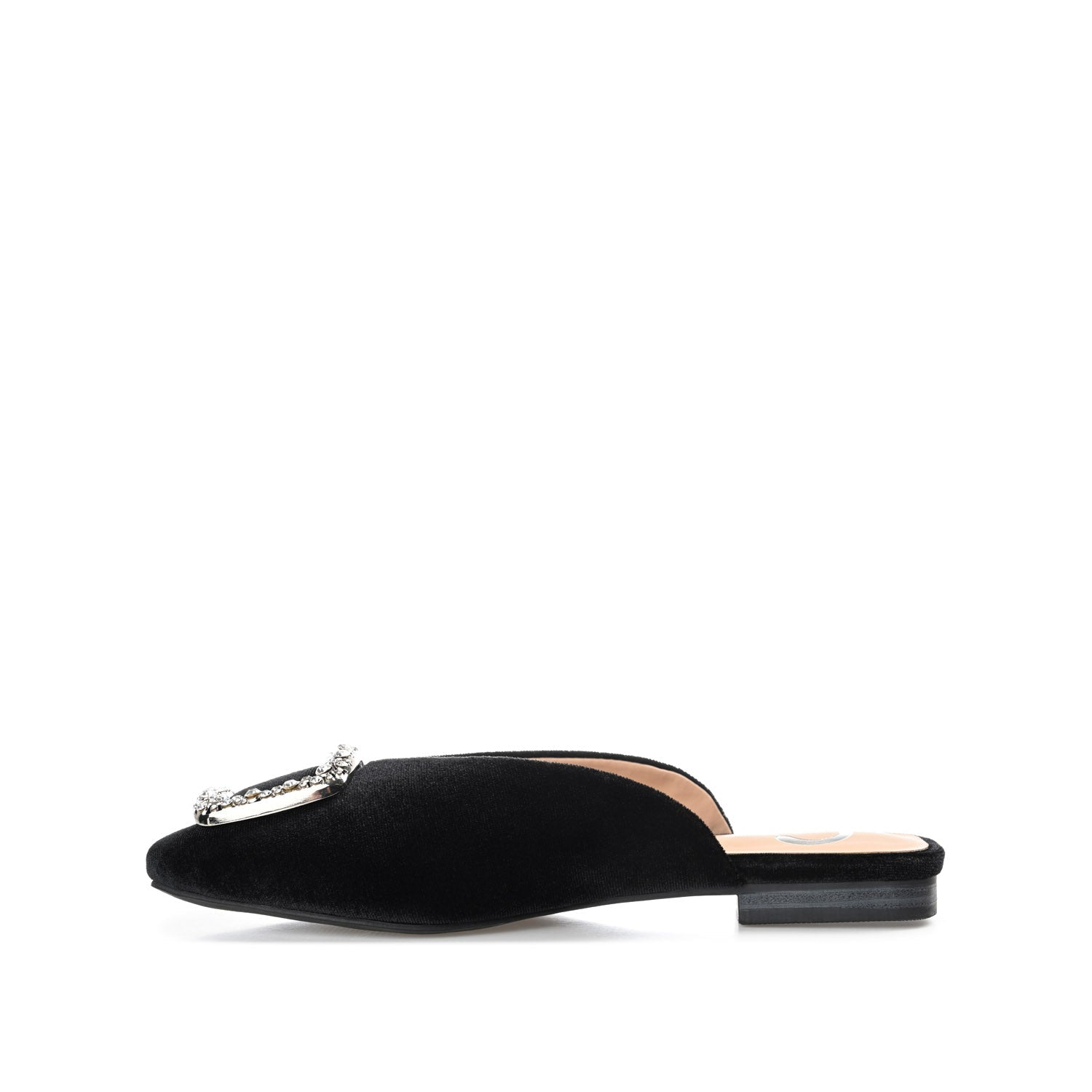 SONNIA DRESSY MULE FLATS IN VELVET - Black