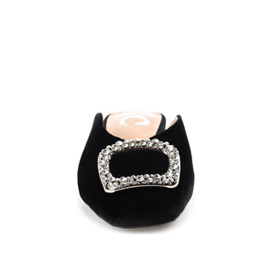 SONNIA DRESSY MULE FLATS IN VELVET - Black